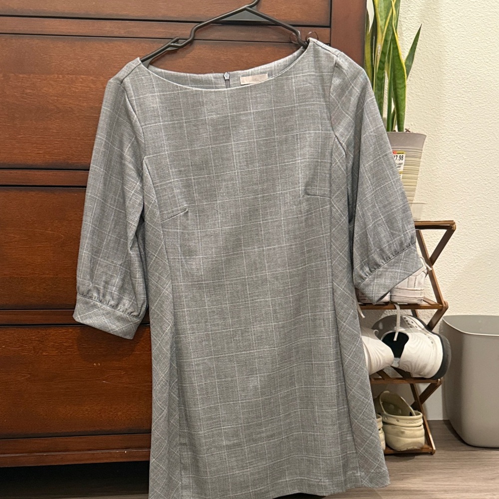 H&M Gray Checkered Mini Dress